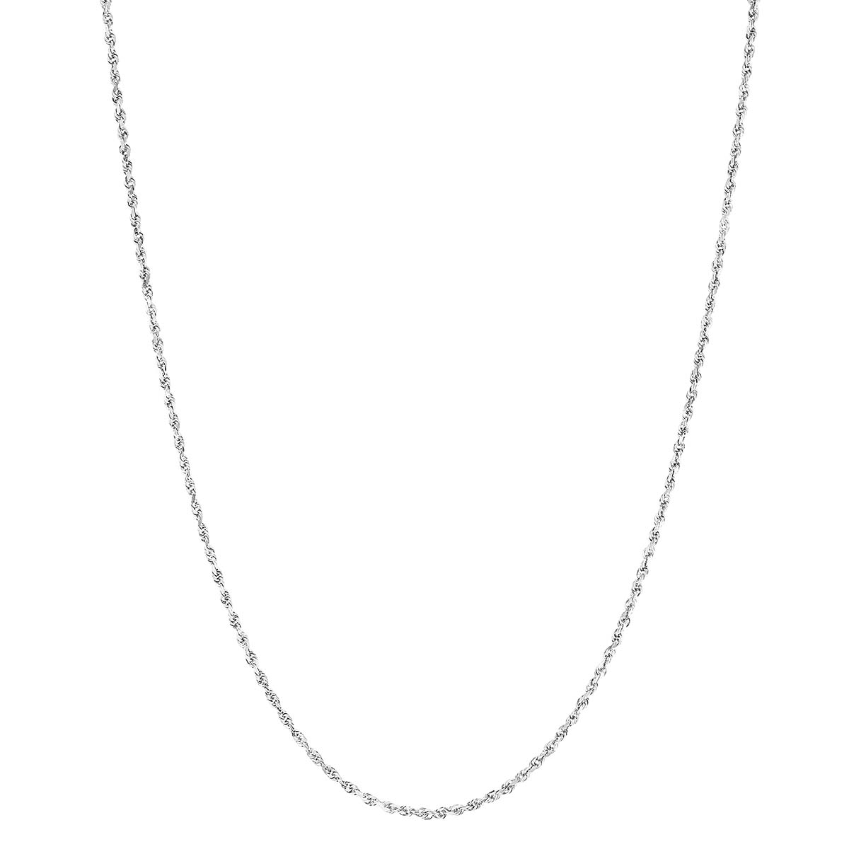 White Gold 1.88 mm Diamond-Cut Rope Chain, 16
